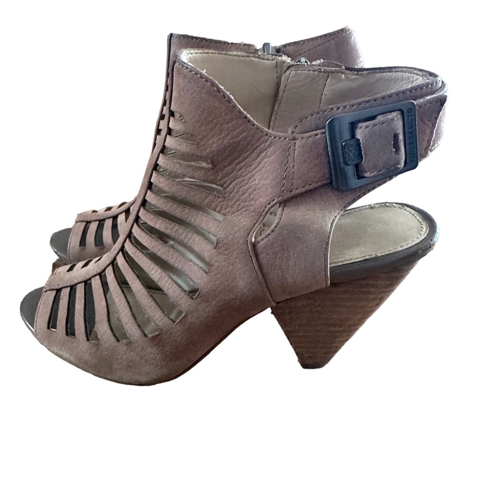 Vince Camuto Open Toe, Open Heel Camel Color Shoe… - image 1